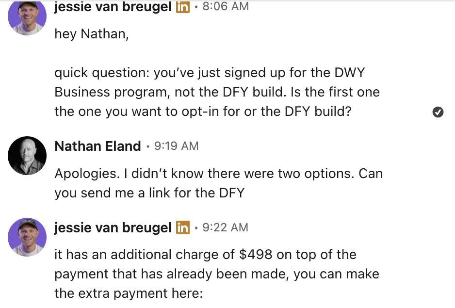 Nathan — client conversation or supporting payment screenshot